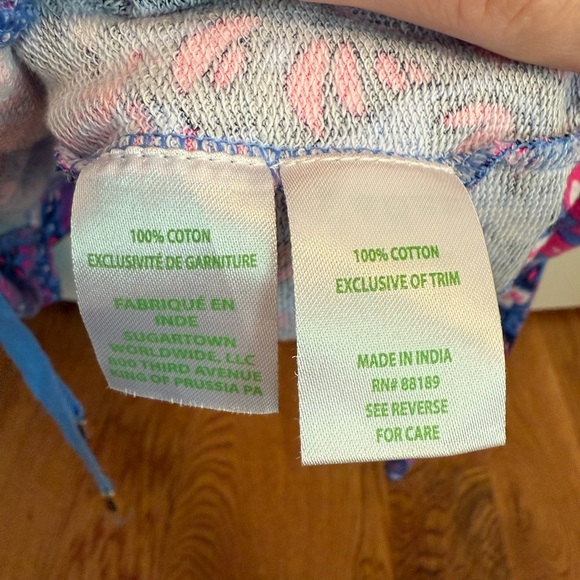 Lilly Pulitzer Emmaline Cropped Pullover size L in Boca Blue Birds Eye View - Picture 7 of 12